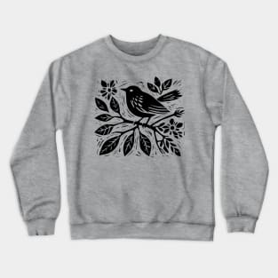 Lino Cut Bird Crewneck Sweatshirt